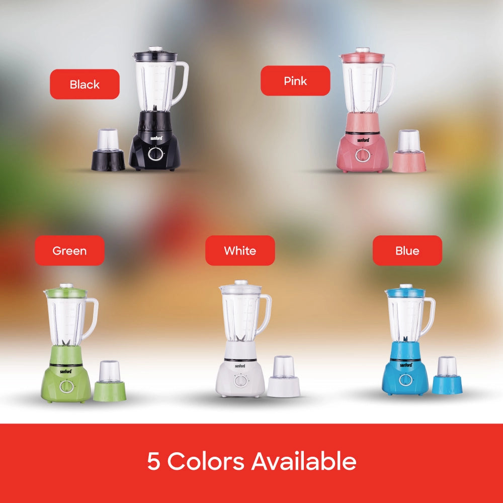 Sanford 2-in-1 Blender & Grinder 1.6L 400W with Mill Jar, Stainless Steel Blades - SF6818BR Sanford KSA