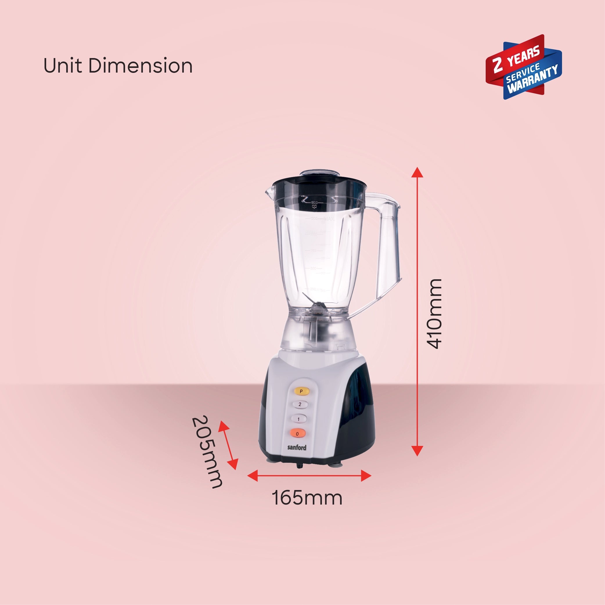 Sanford SF6842BR 2-in-1 blender complete set with attachments