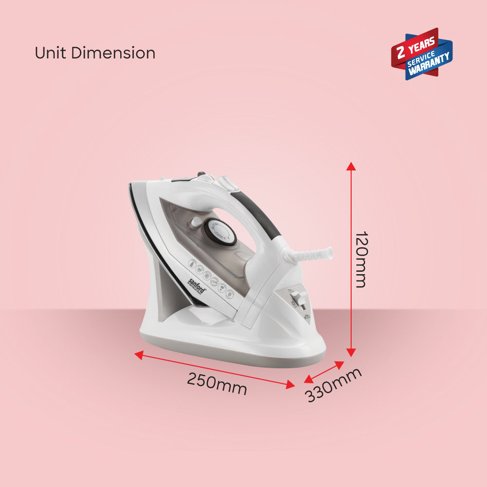 Sanford SF68SI 2400W iron in use demonstration