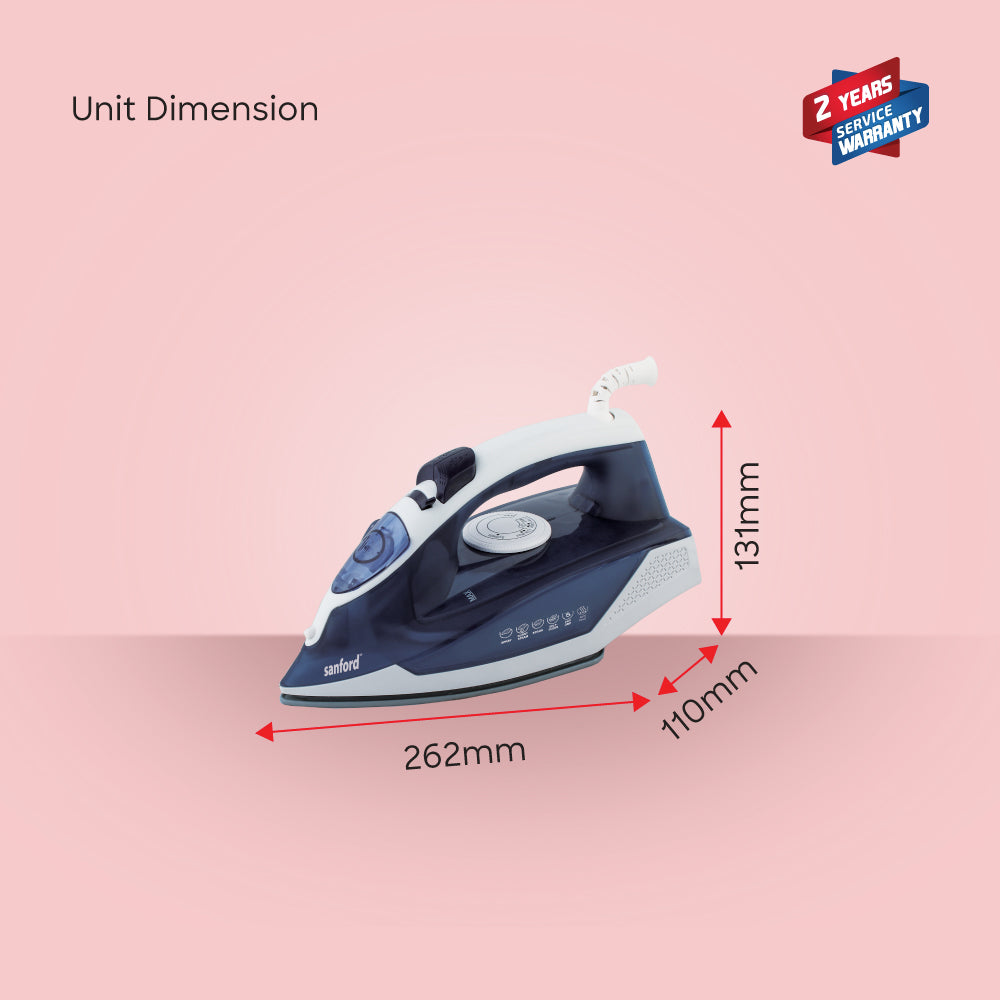 Sanford SF70CSI 2300W iron in use demonstration on fabric