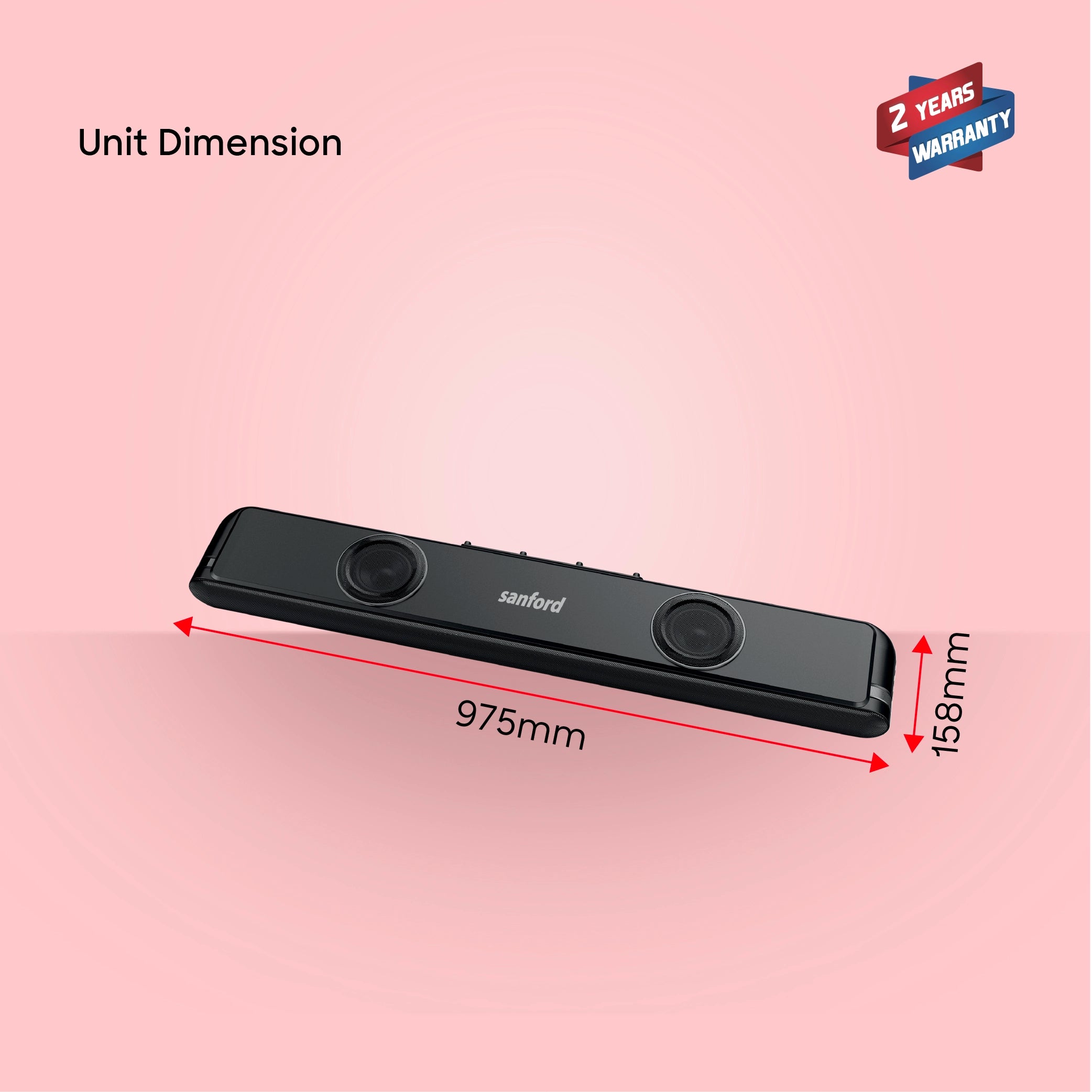 Sanford Bluetooth Soundbar 2.2 Channel 130W with LED Display - SF750SB Sanford KSA