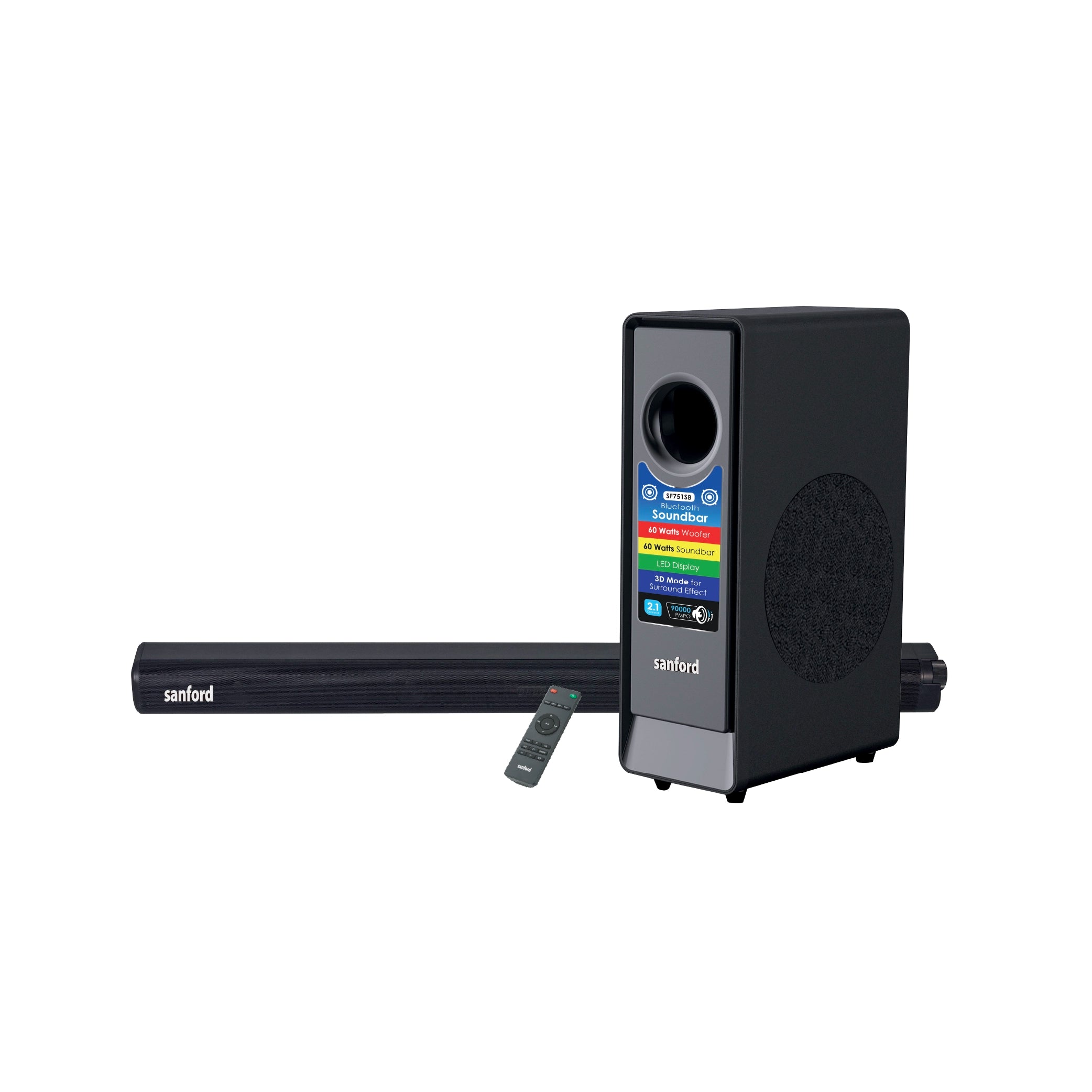 Sanford Bluetooth Soundbar 2.1 Channel 120W with Subwoofer - SF751SB Sanford KSA