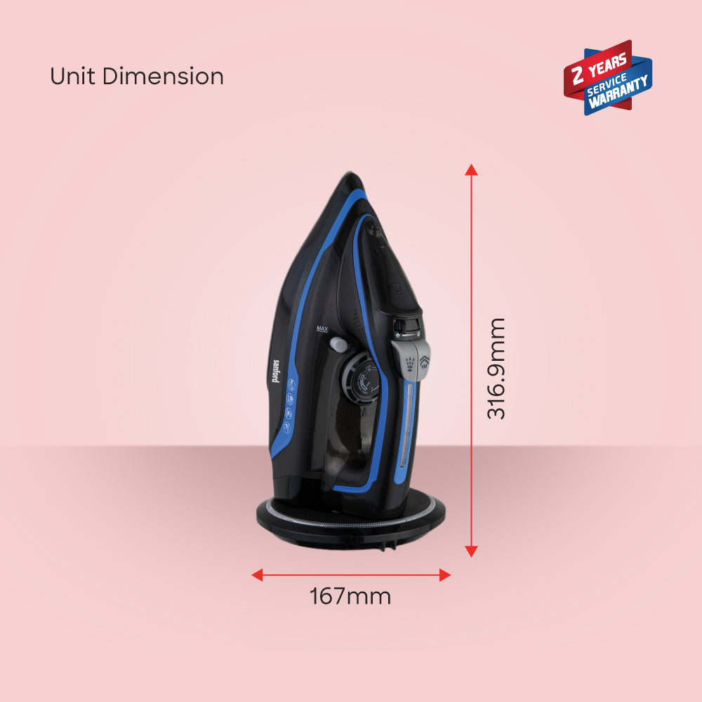 Sanford SF79CSI 2600W cordless iron in use demonstration