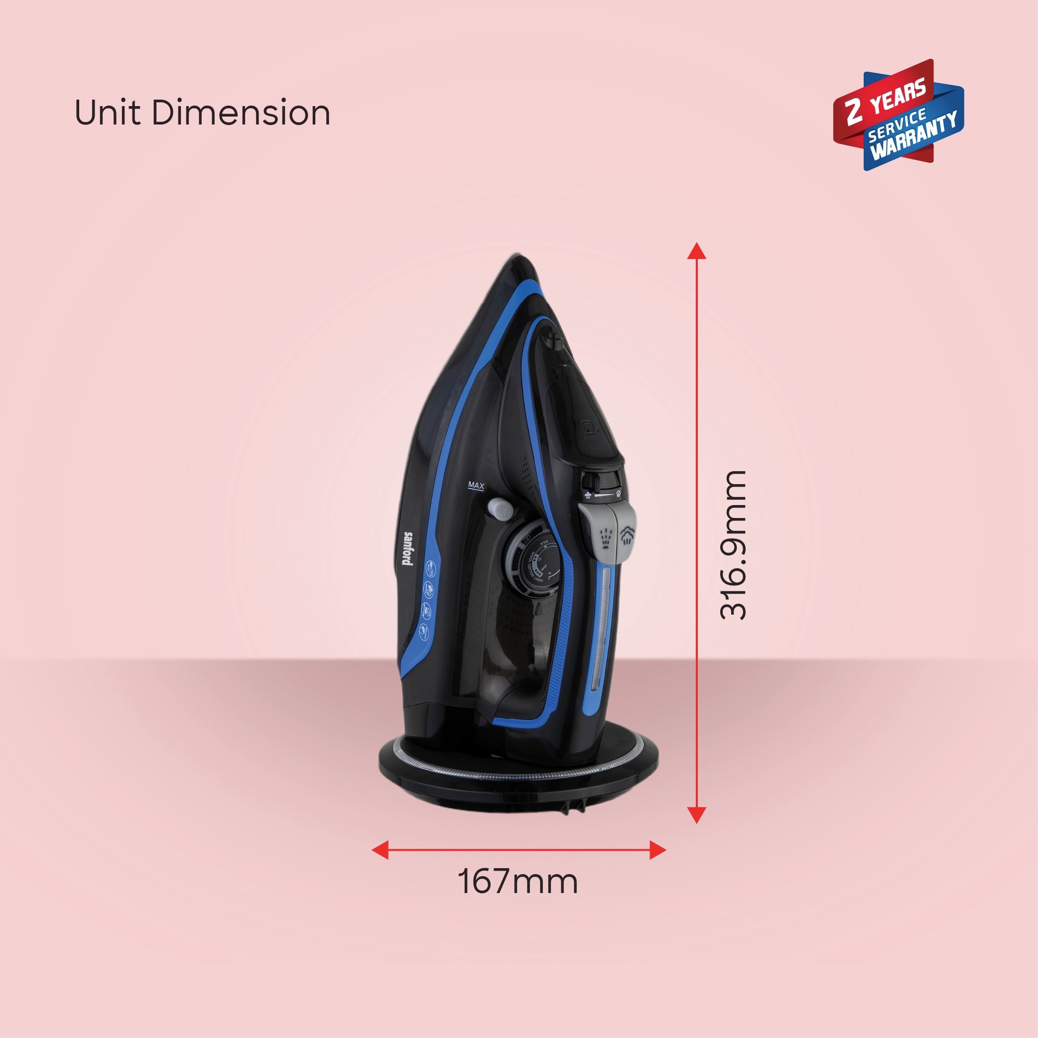 Sanford Steam Iron 2600W Cordless with Ceramic Soleplate and Adjustable Steam Control - SF79CSI Sanford KSA
