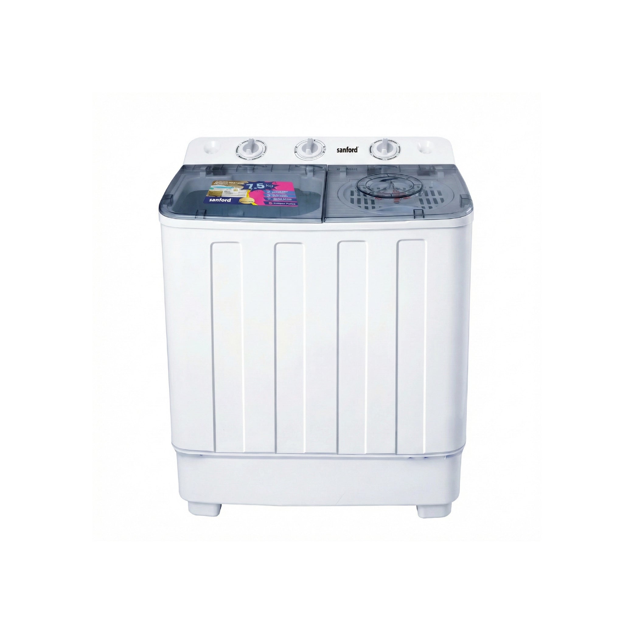 Sanford Twin Tub Washing Machine 8kg Wash 5kg Spin 540W with Low Noise Operation - SF8303WM Sanford KSA