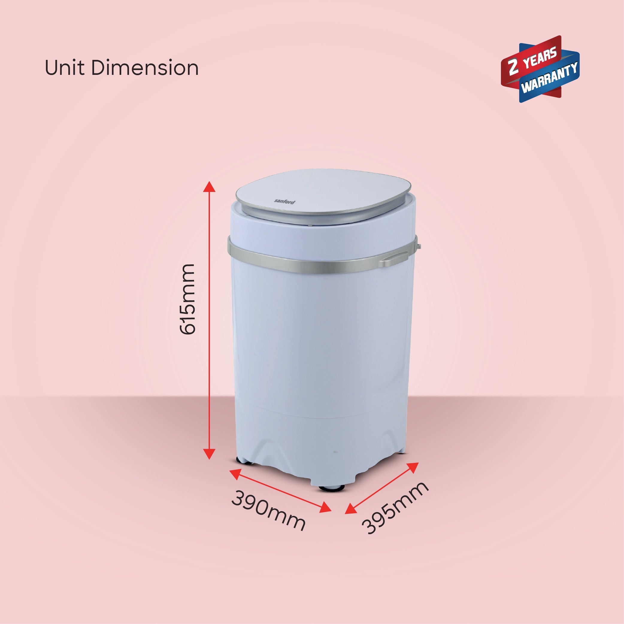 Sanford Single Tub Washing Machine 4kg 240W with 15-Minute Quick Wash - SF831W Sanford KSA