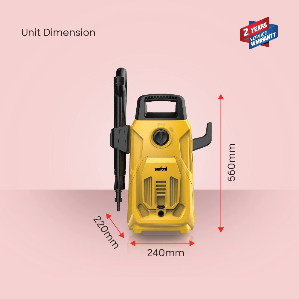 Sanford High Pressure Washer 1200W with 90 Bar Power for Home and Car Cleaning - SF8503HPW Sanford KSA