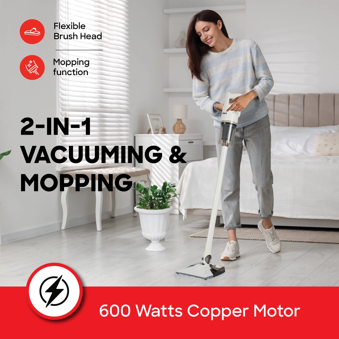 Sanford Vacuum Cleaner 2in1 600W Vacuum & Mopping - SF876VC Sanford KSA