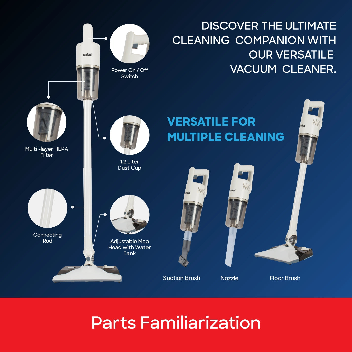 Sanford Vacuum Cleaner 2in1 600W Vacuum & Mopping - SF876VC Sanford KSA