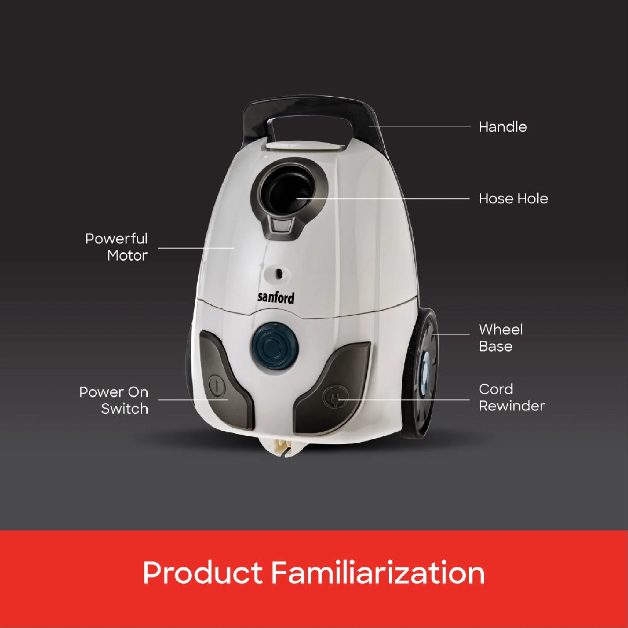 portable vacuum cleaner 2.5L Drum 2000W Blower Function sanford 5
