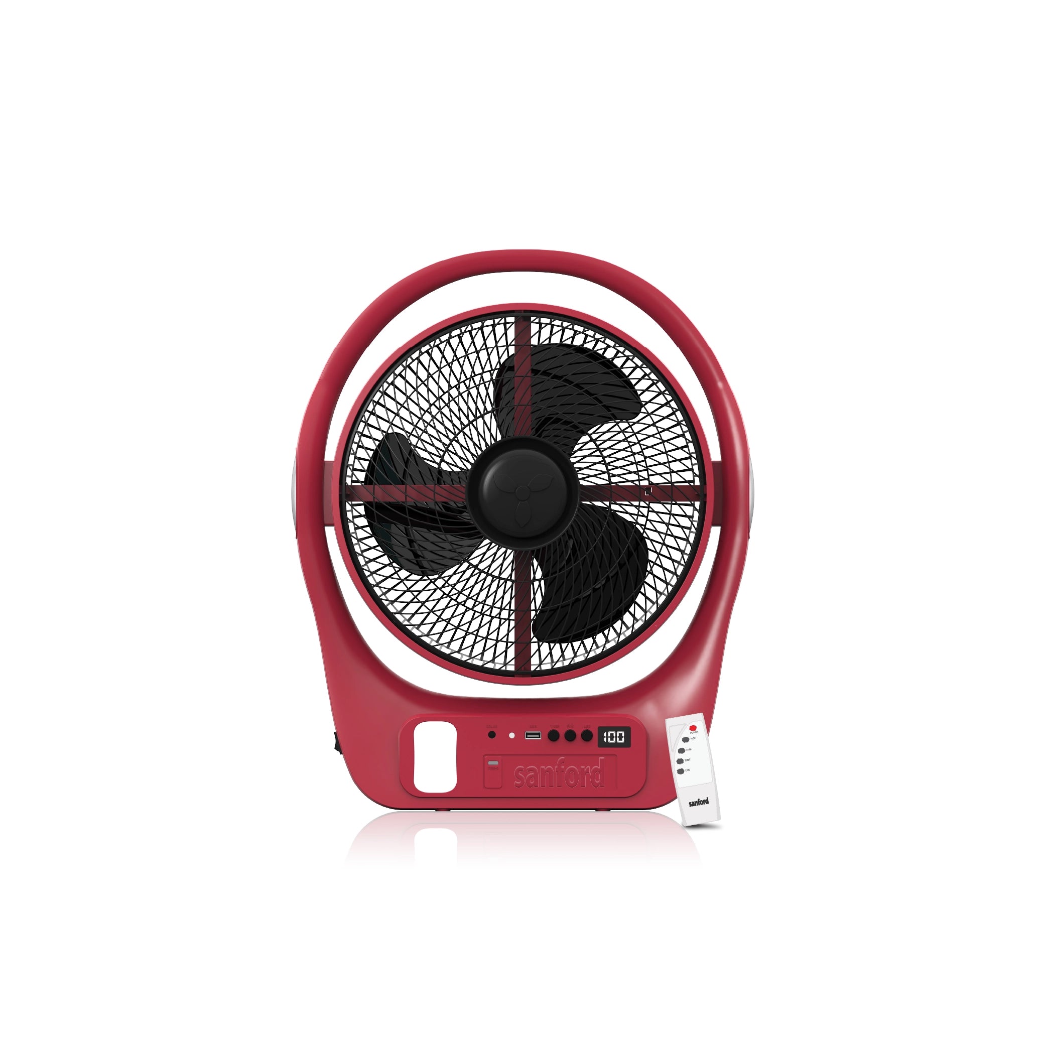 Sanford Table Fan 12-Inch Rechargeable 4500mAh with LED Light and AC/DC Timer - SF917RTF Sanford KSA