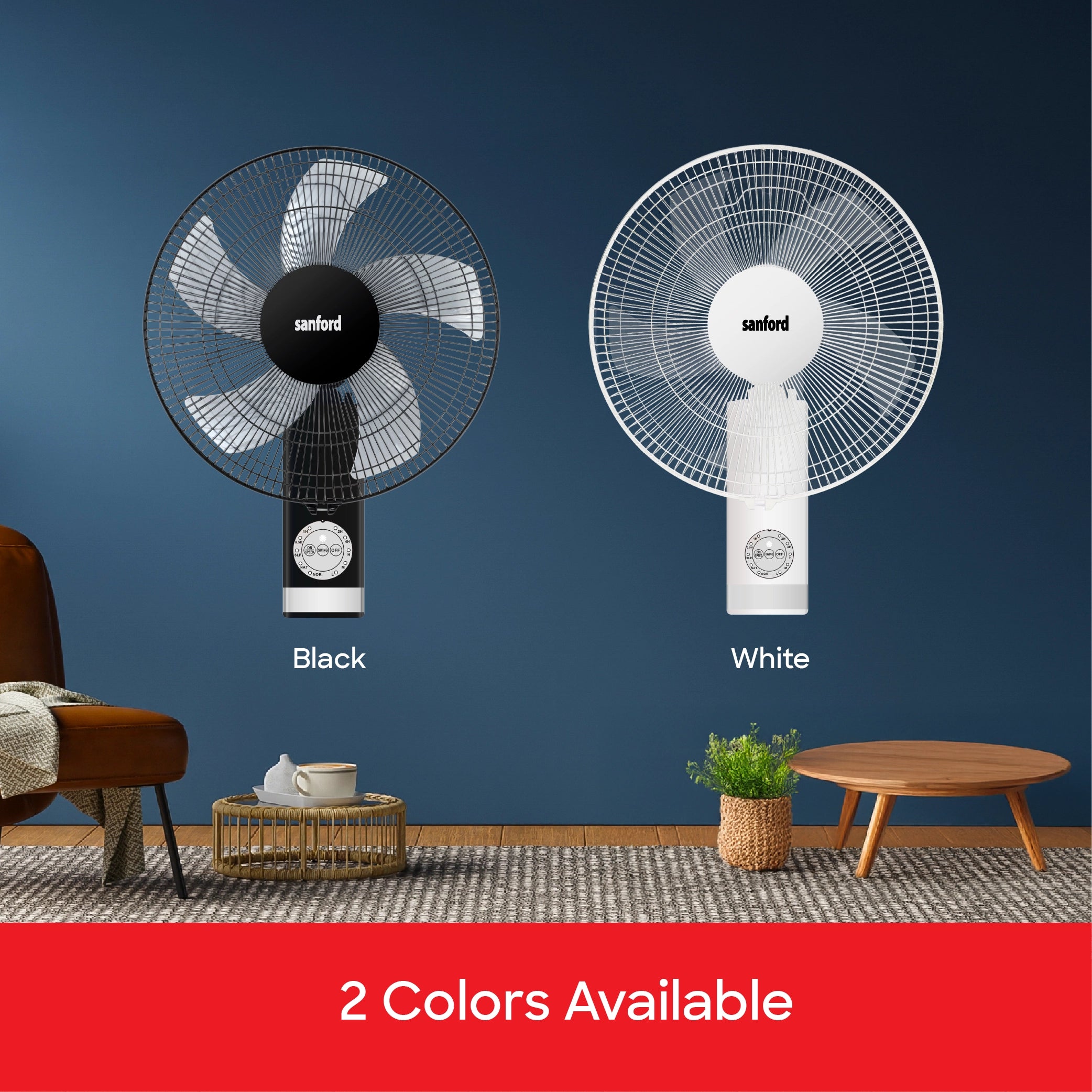 Sanford Wall Fan 16 Inch 60W with Remote Control - SF931WFN Sanford KSA