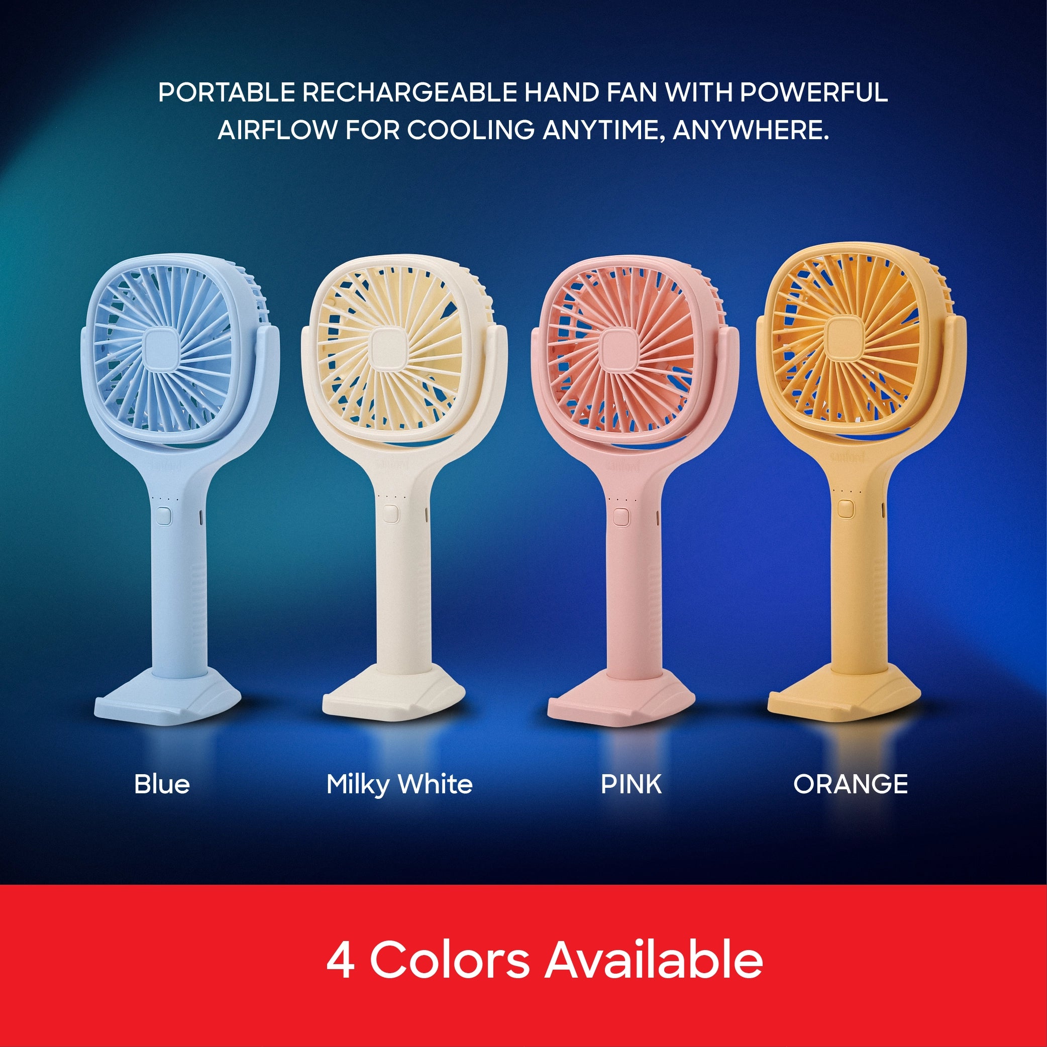 Sanford Hand Fan Rechargeable 1800mAh with 4500RPM Motor and Tilt Head - SF936HFN Sanford KSA