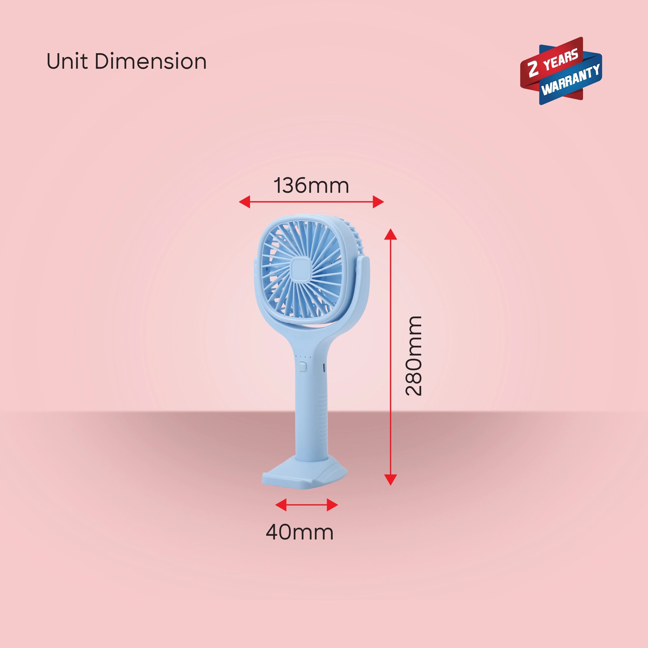 Sanford Hand Fan Rechargeable 1800mAh with 4500RPM Motor and Tilt Head - SF936HFN Sanford KSA