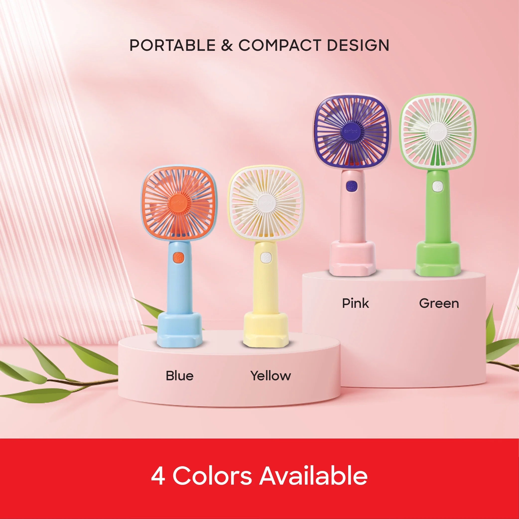 Rechargeable hand fan 5500RPM 3 Speed Mobile Holder USB Charging sanford 5