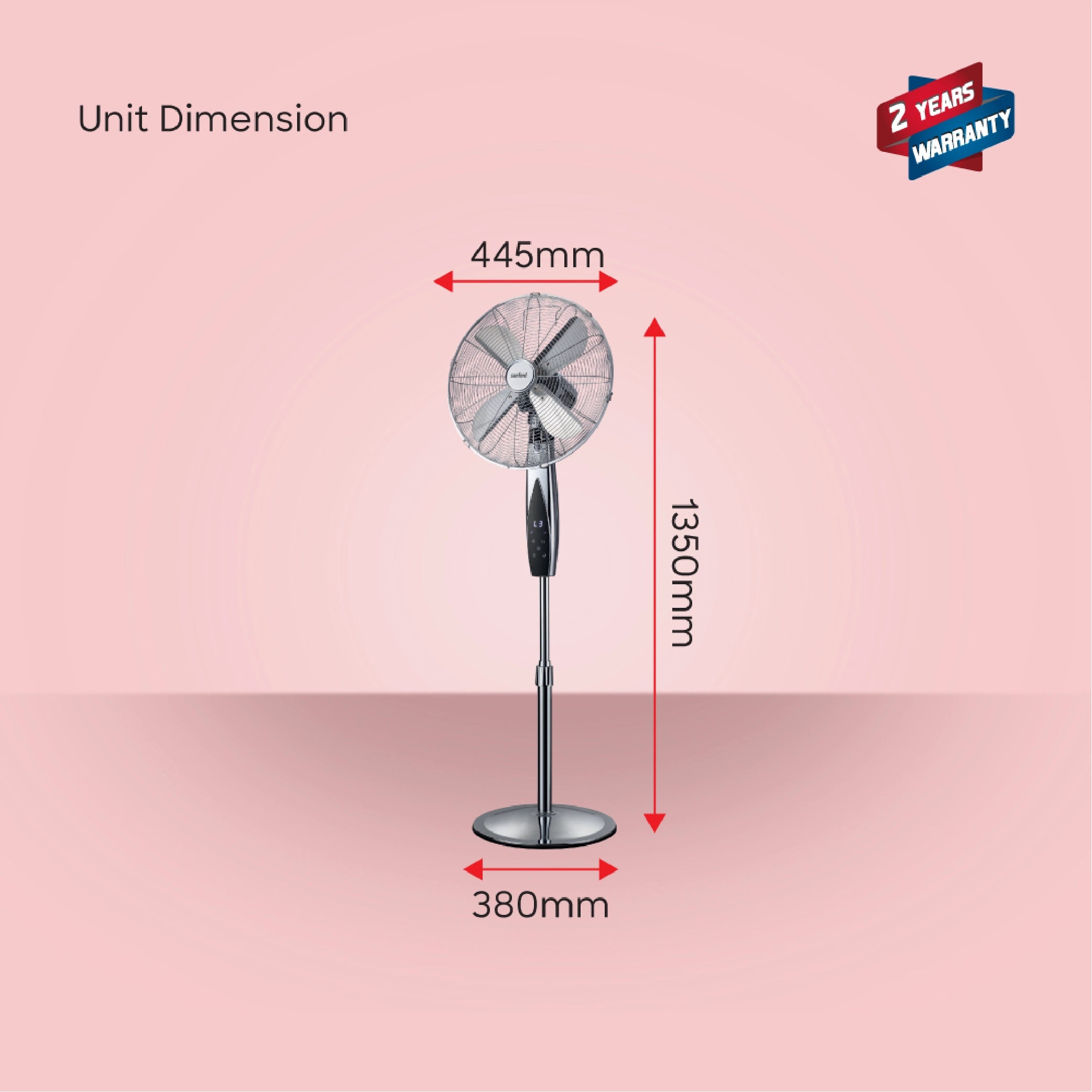 Sanford Metal Stand Fan 16-Inch 55W with Remote Control and LED Display - SF945SFN Sanford KSA
