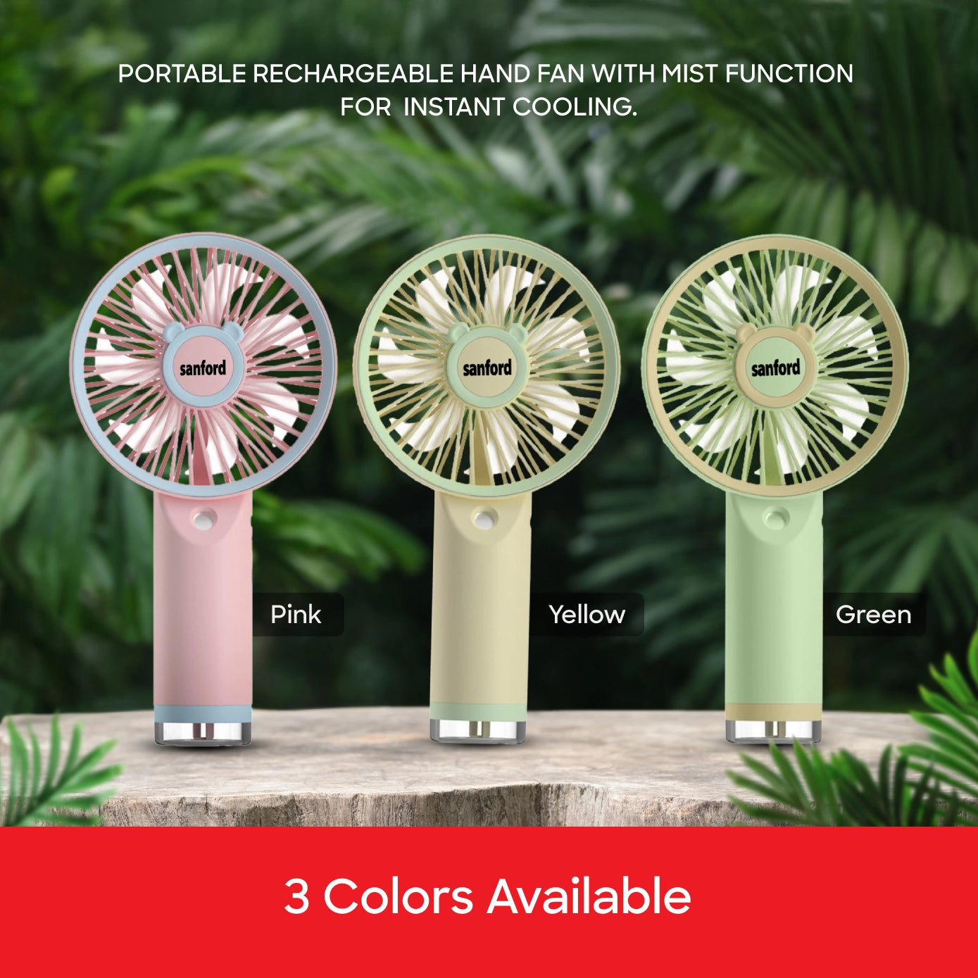 Sanford Hand Fan Rechargeable with Steam Spray 3 Speed - SF949HFN Sanford KSA