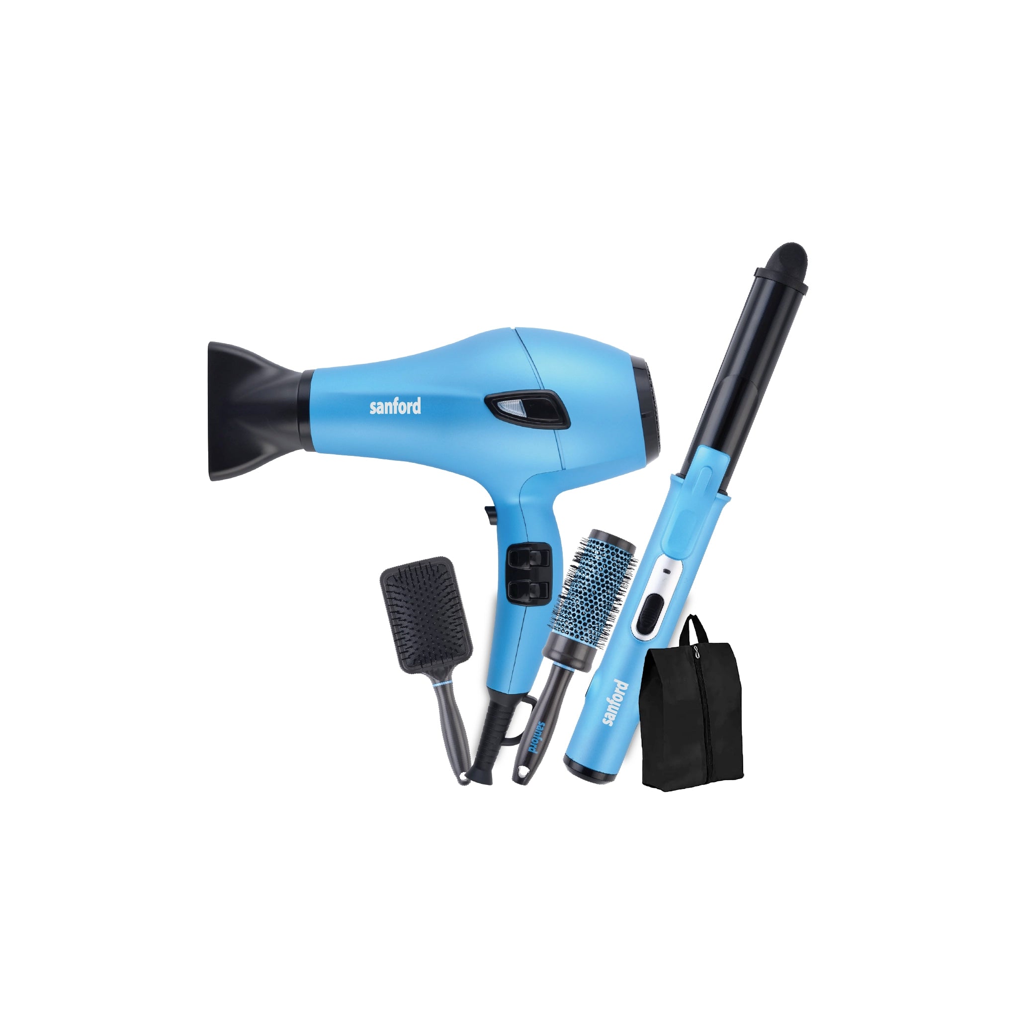 Sanford 5-in-1 Hair Styling Kit with Dryer, Straightener & Curler - SF9679PCC Sanford KSA