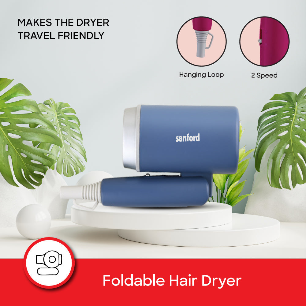 Sanford SF9693HD travel dryer compact folded view