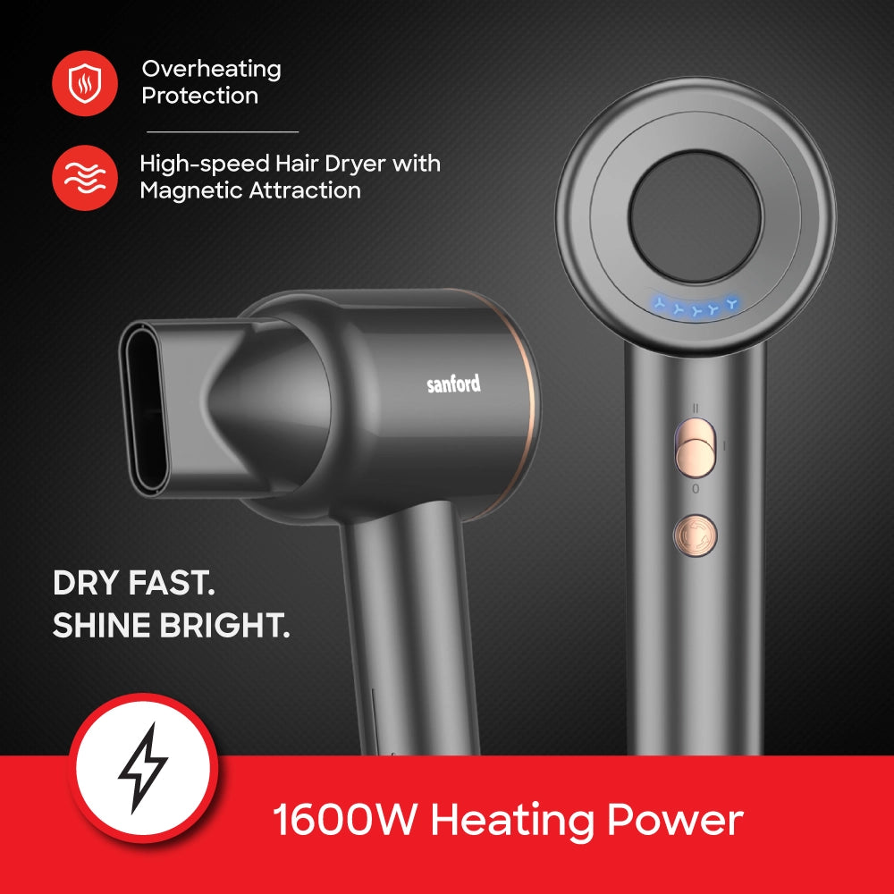 Sanford BLDC Hair Dryer with Magnetic Nozzle and 1600W Heating Power - SF9696HD Sanford KSA