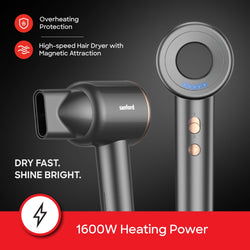 Sanford BLDC Hair Dryer with Magnetic Nozzle and 1600W Heating Power - SF9696HD