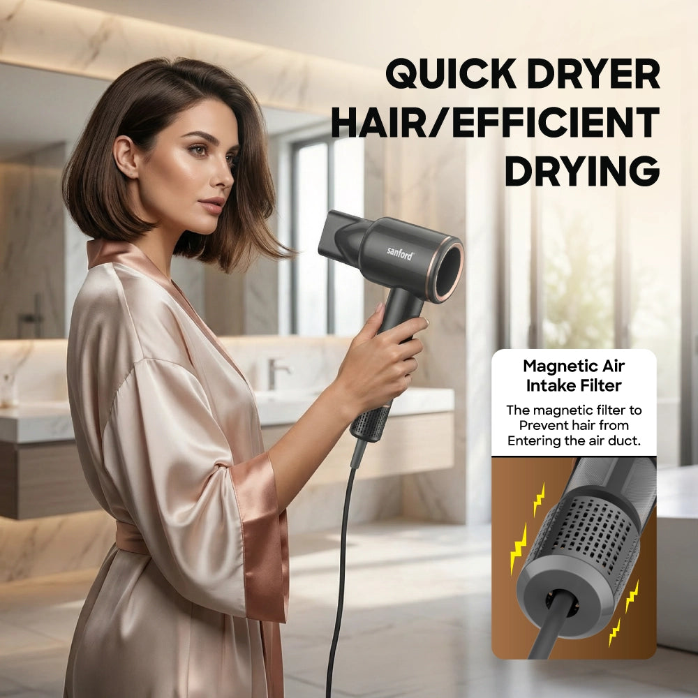 Sanford BLDC Hair Dryer with Magnetic Nozzle and 1600W Heating Power - SF9696HD Sanford KSA