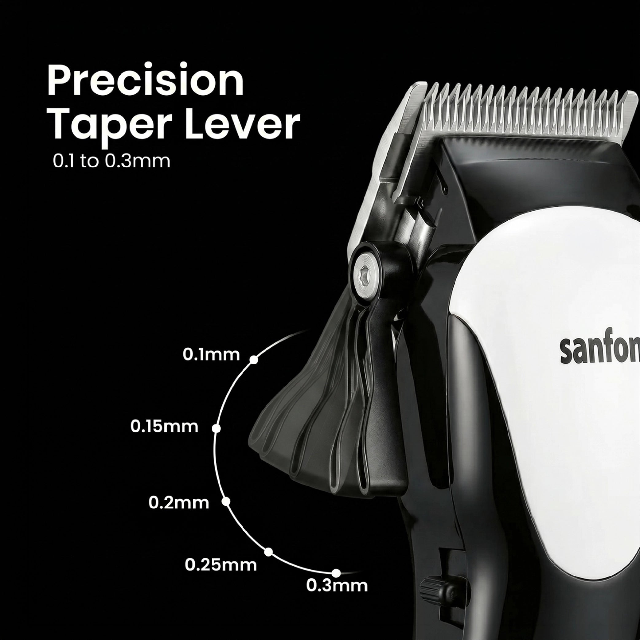 Sanford Hair Clipper Sharp Blade Adjustable Lever Clip On Comb 0.1mm Trim - SF9706HC Sanford KSA