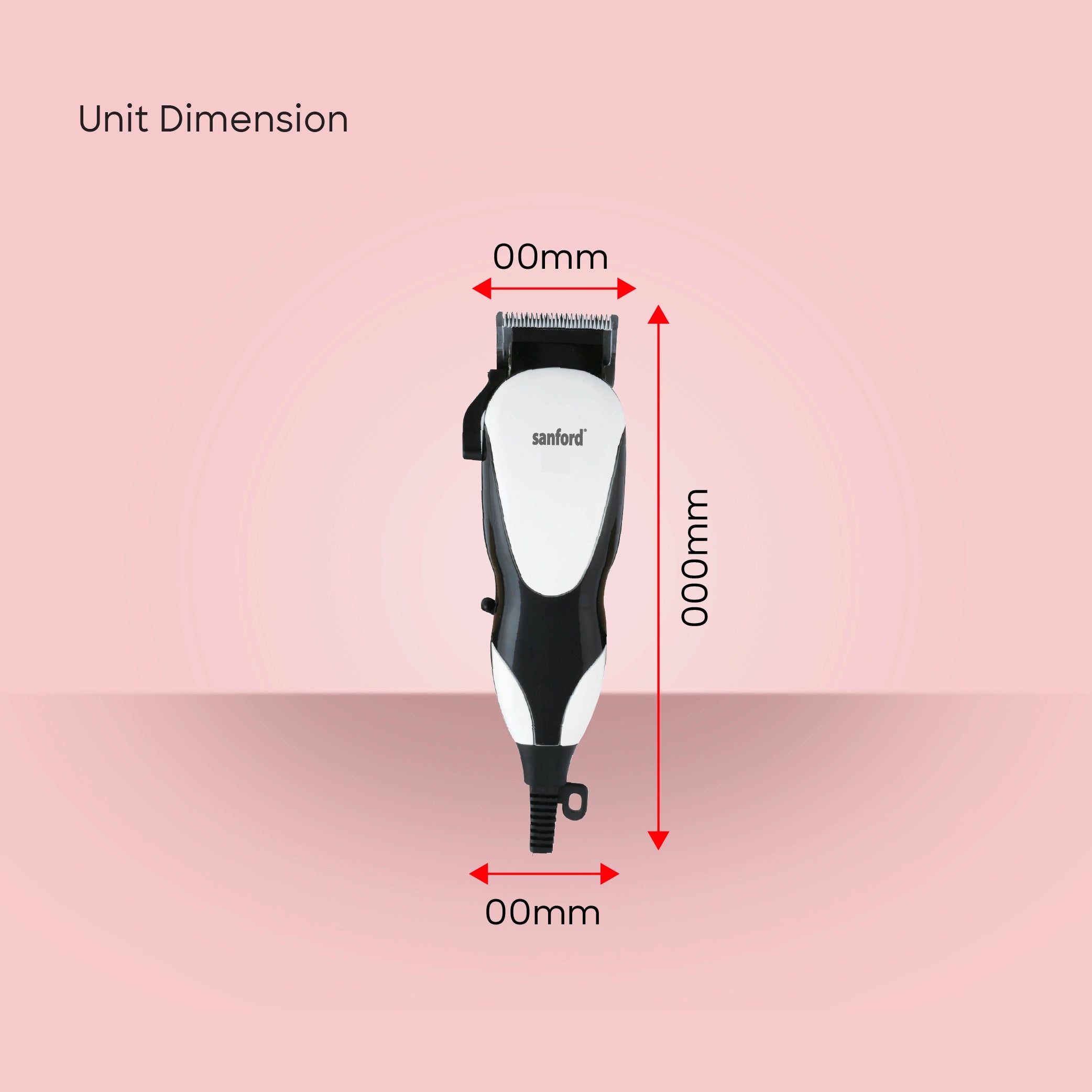 Sanford Hair Clipper Sharp Blade Adjustable Lever Clip On Comb 0.1mm Trim - SF9706HC Sanford KSA