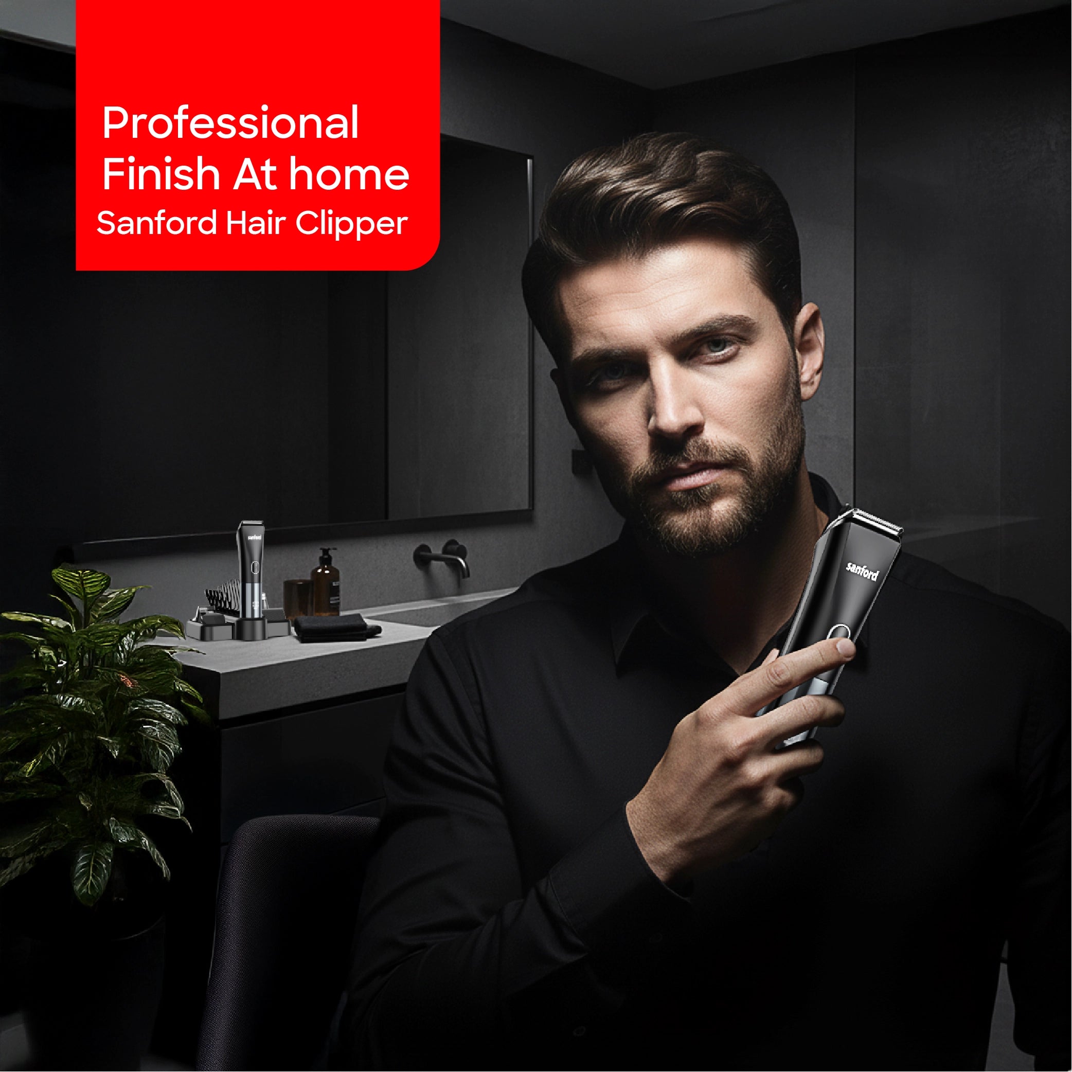 Sanford Rechargeable Hair Clipper 11 in 1 Grooming Kit with LED Display - SF9711HC Sanford KSA