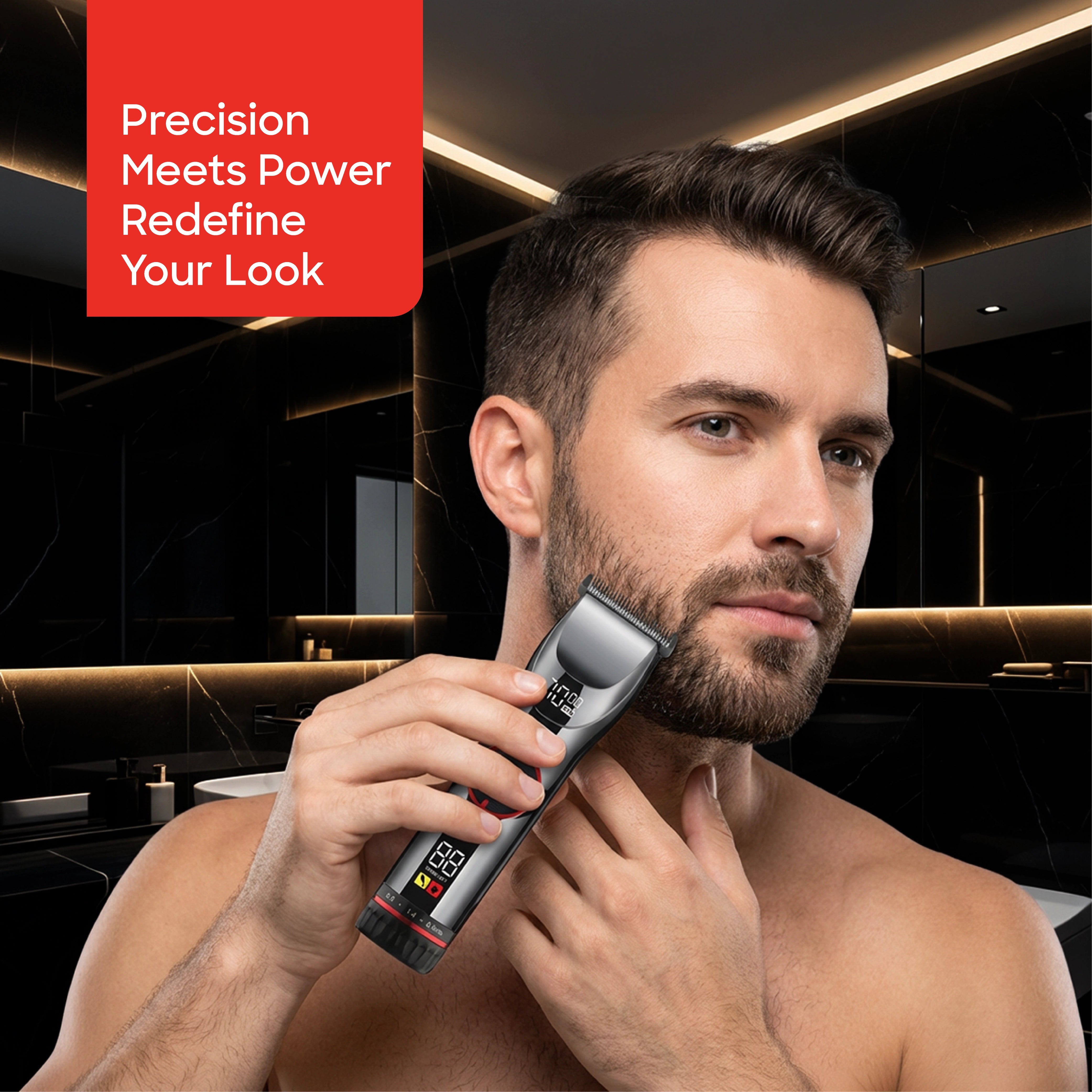 Sanford Professional Hair Clipper with Wireless Charging Base and Dual Display - SF9722HC Sanford KSA