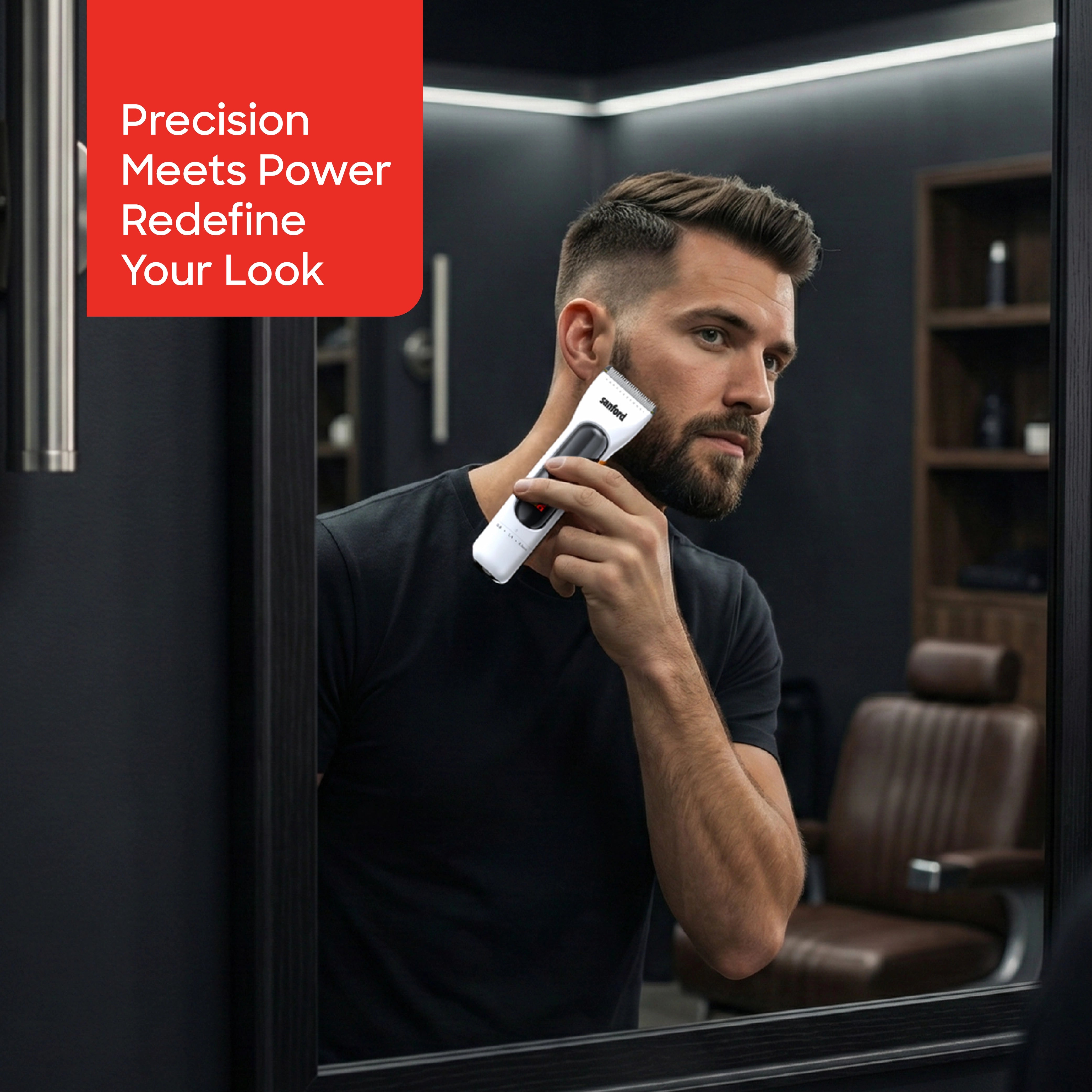 Sanford Professional Hair Clipper with Titanium Ceramic Blade and LED Display - SF9724HC Sanford KSA