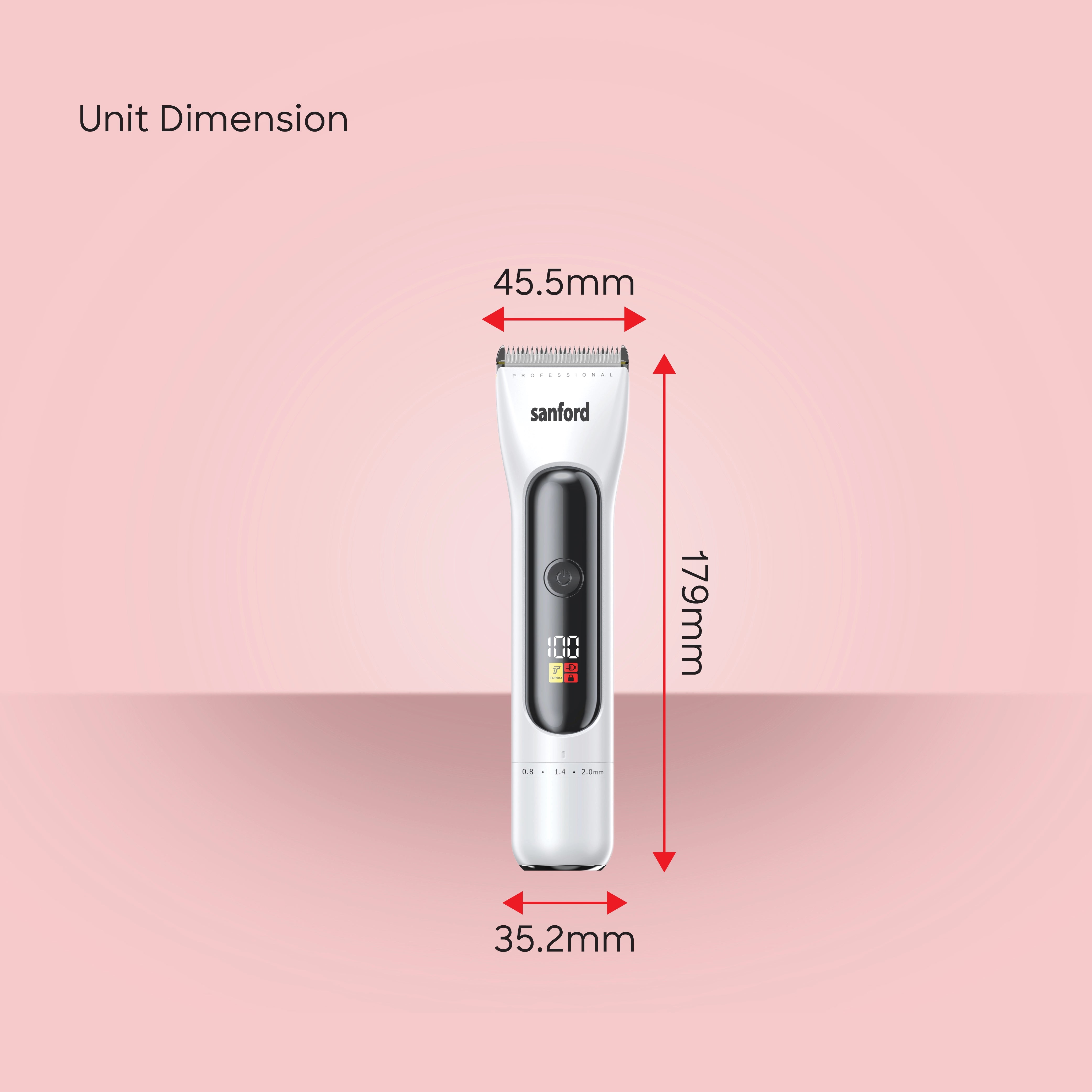 Sanford Professional Hair Clipper with Titanium Ceramic Blade and LED Display - SF9724HC Sanford KSA