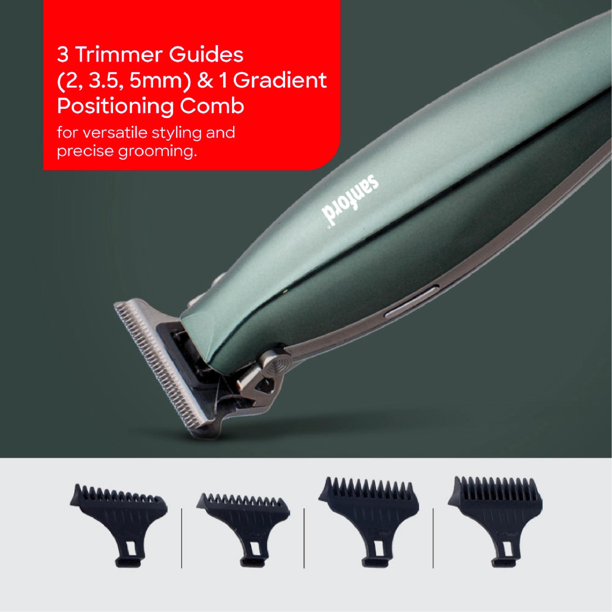 Sanford Hair & Beard Clipper with 90 Min Runtime Stainless Steel Blade and Precision Grooming Performance - SF9740HC Sanford KSA