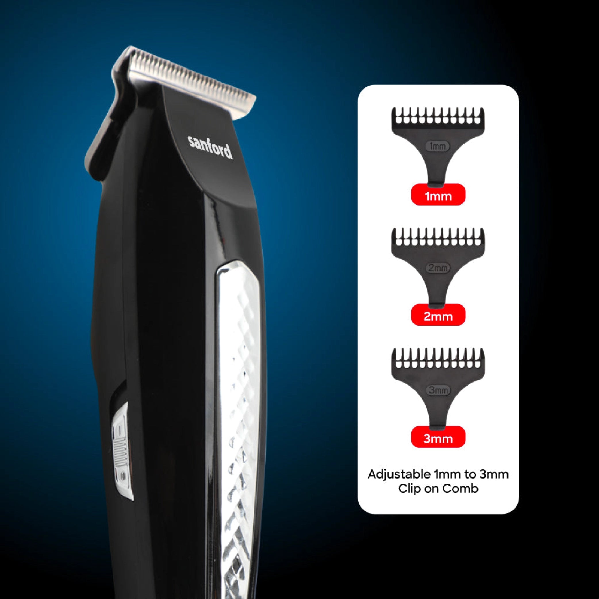 Sanford Hair & Beard Clipper with 90 Min Runtime LED Indicator and Stainless Steel Precision Blades - SF9741HC Sanford KSA