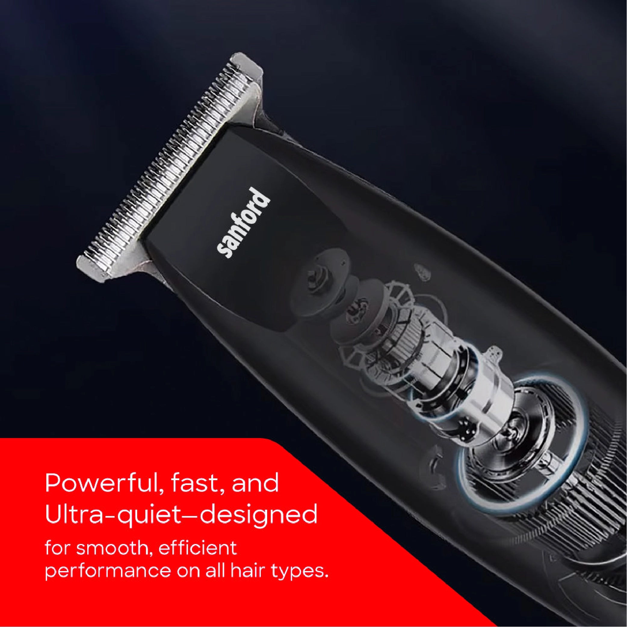 Sanford Hair & Beard Clipper with 90 Min Runtime LED Indicator and Stainless Steel Precision Blades - SF9741HC Sanford KSA