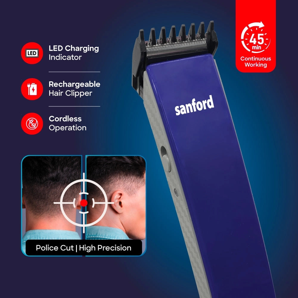 Sanford Hair Clipper Rechargeable Cordless with Stainless Steel Blade - SF9743HC Sanford KSA