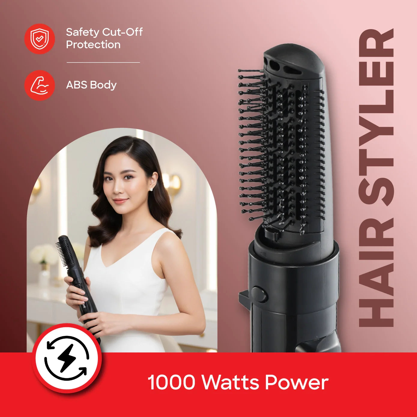 hair styler with dryer detachable comb 1000W sanford 4