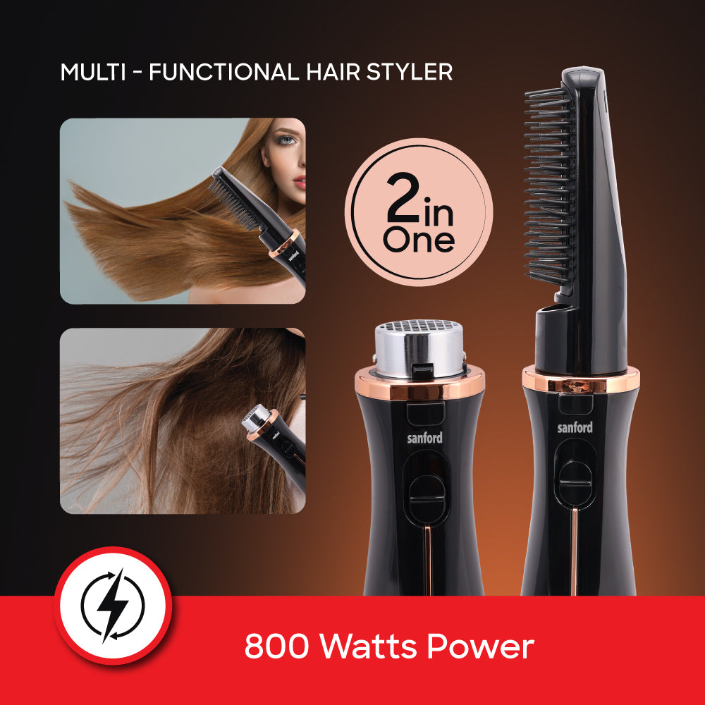 Sanford 2-in-1 Hot Air Hair Styler 800W with Detachable Comb & 3 Heat Settings - SF9751HS Sanford KSA