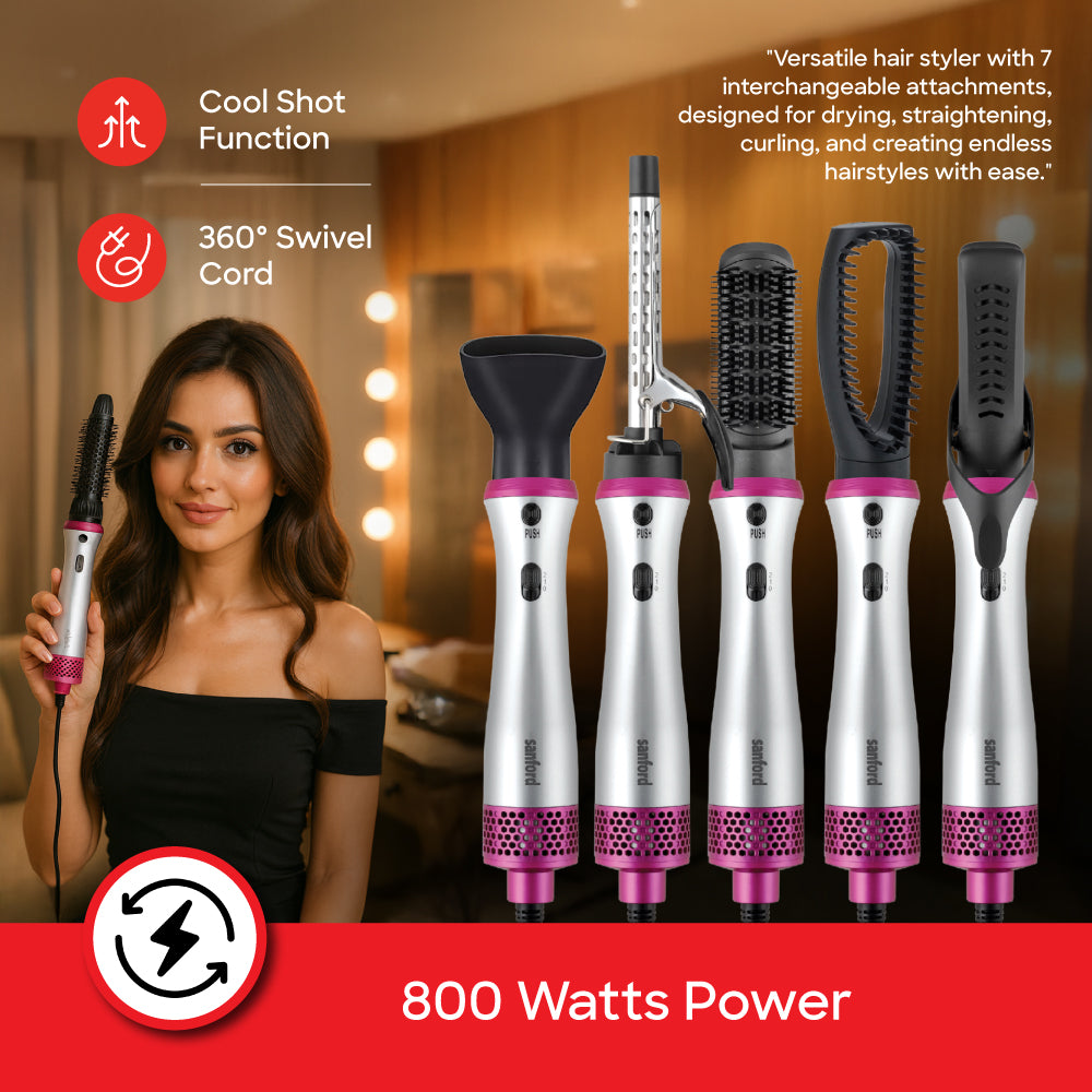 Sanford SF9796HS 9-in-1 hair styler cool shot feature