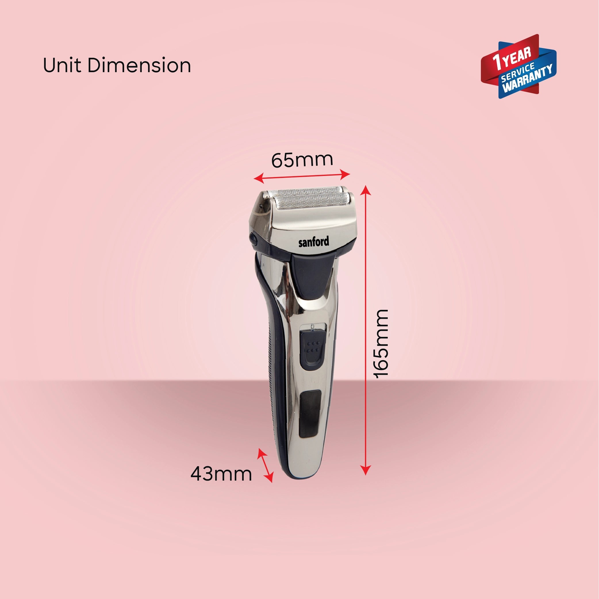 Sanford Men Shaver KSA Rechargeable 2 Reciprocating Blades - SF9808MS Sanford KSA