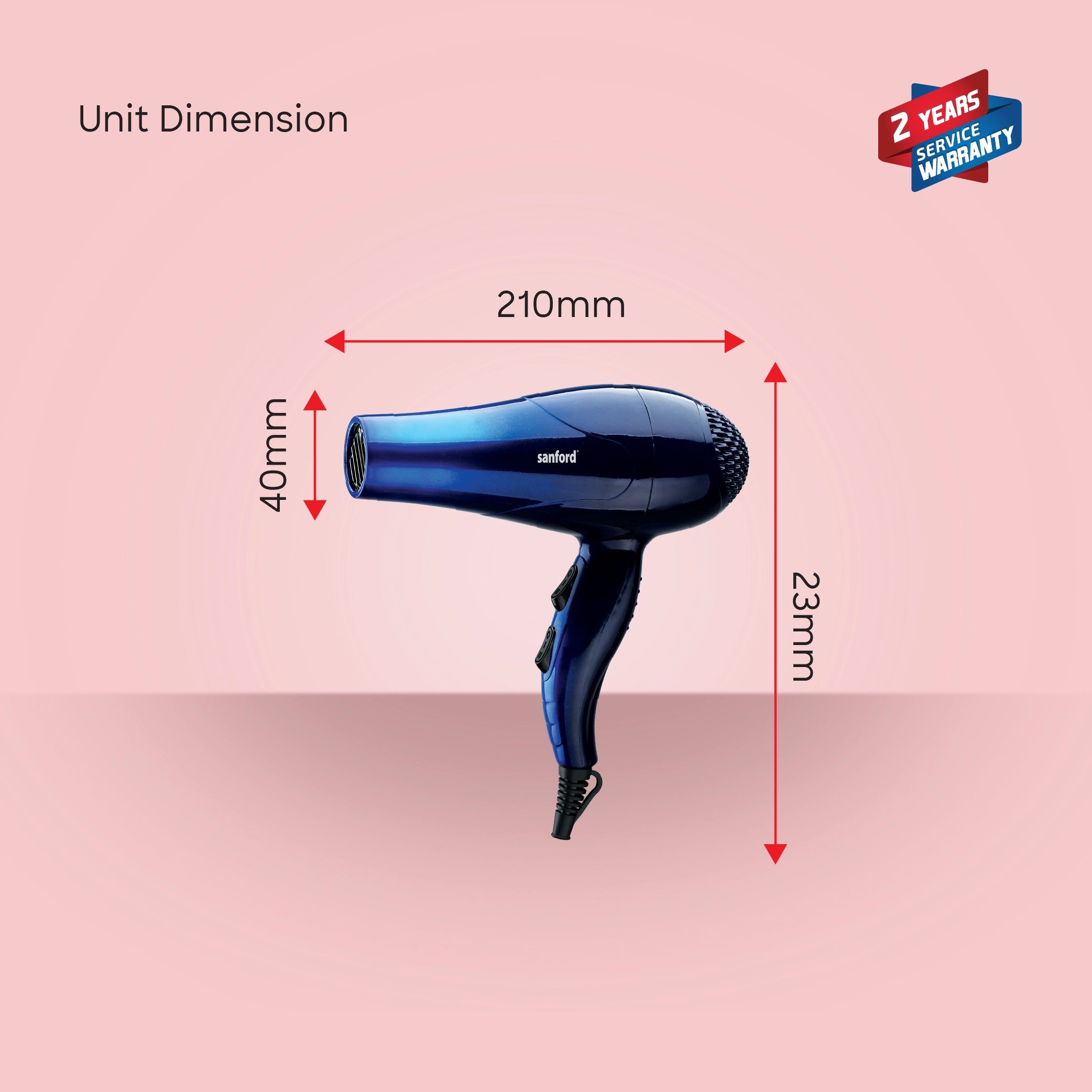 Sanford Hair Dryer KSA 1200W 2 Speed & 3 Heat Levels - SF984HD Sanford KSA