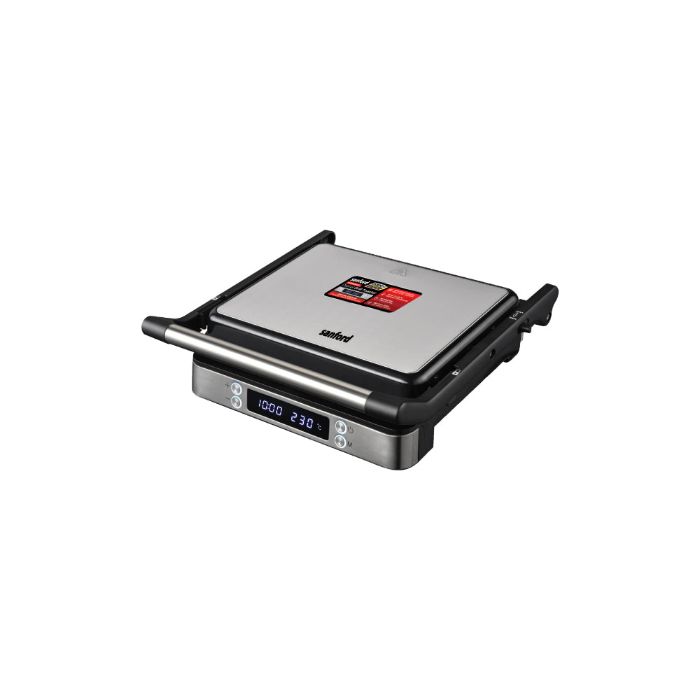 Sanford SF9928GT digital grill toaster 180-degree open main view