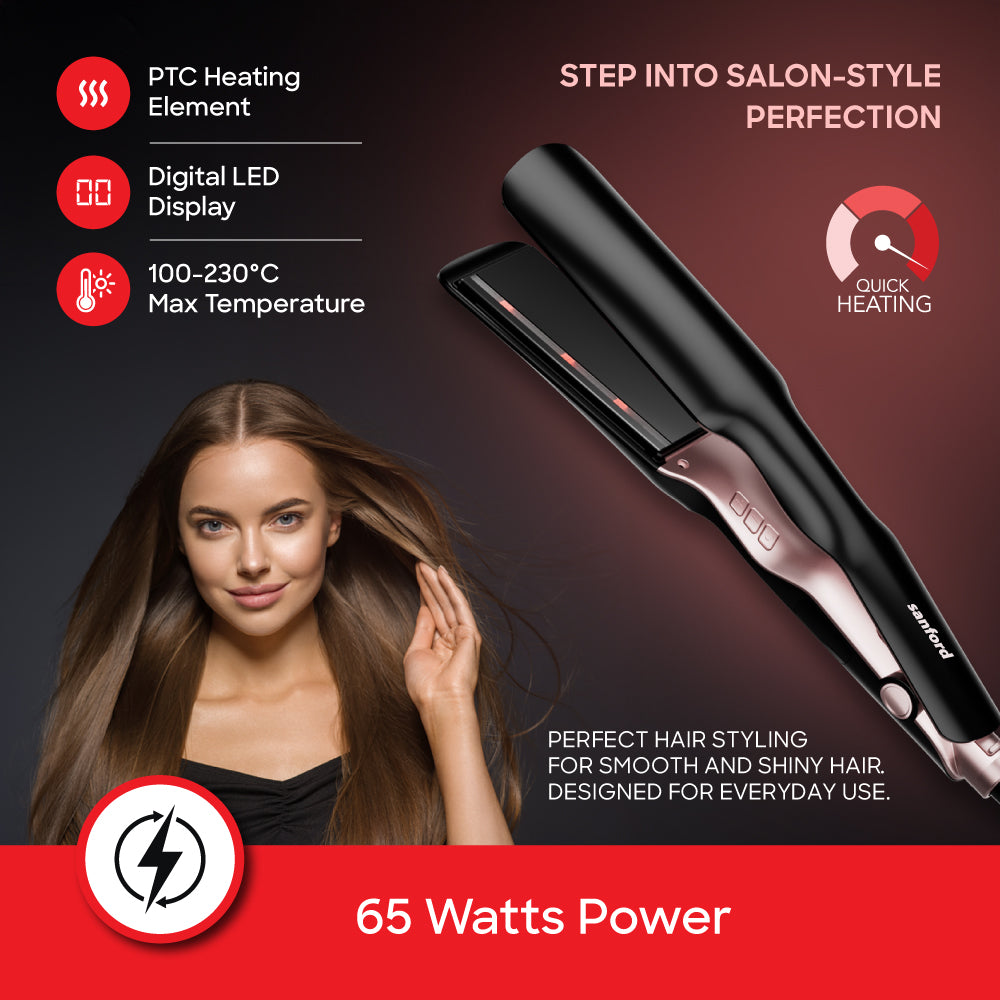 Sanford SF999HST infrared hair straightener plates close-up