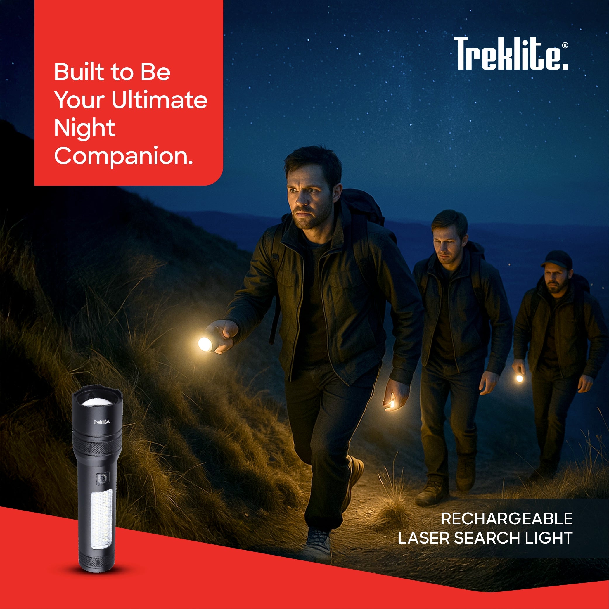 Treklite Laser Search Light Rechargeable 15W LED 2000m Range - TL100SL Sanford KSA