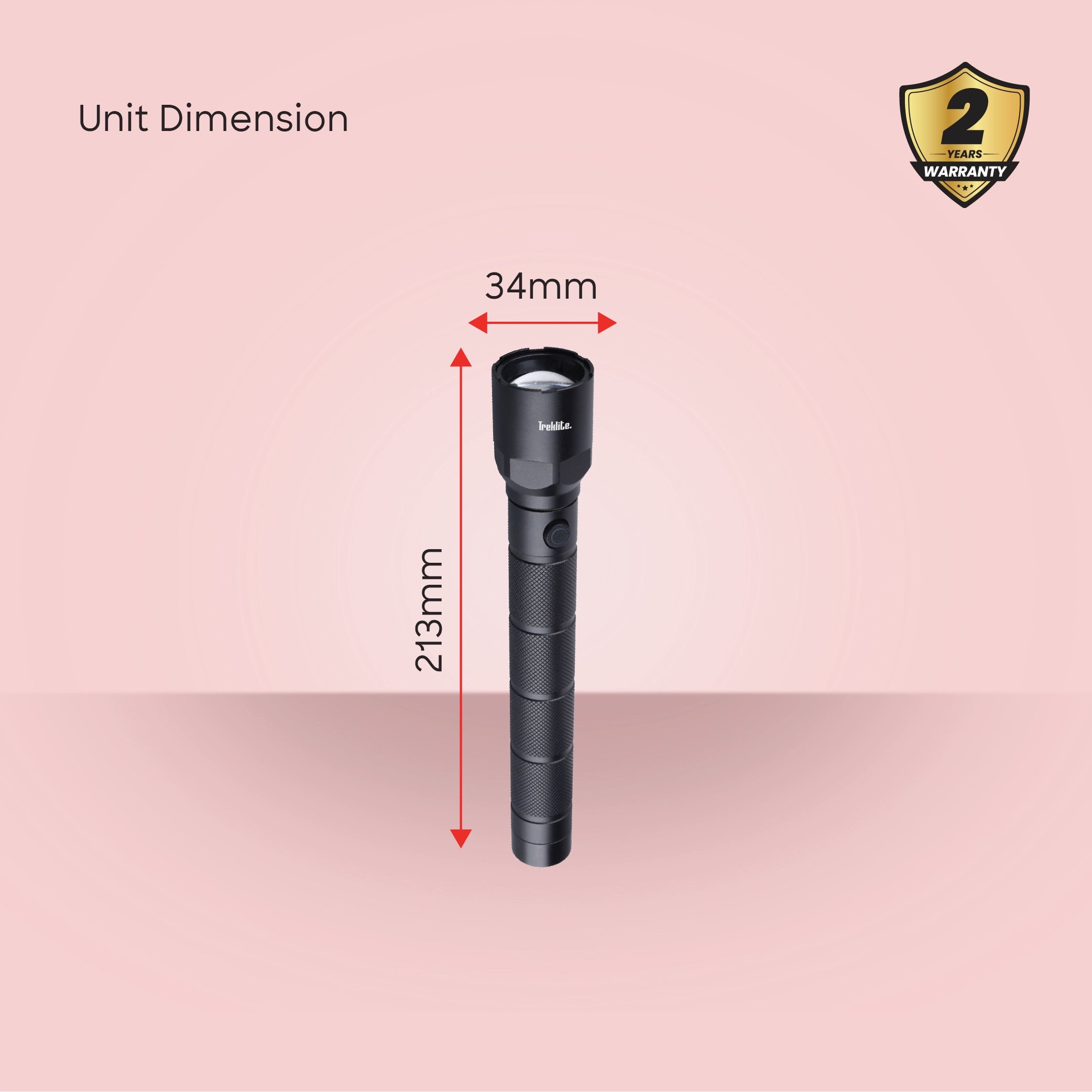 Treklite Rechargeable LED Flashlight with Zoom Function and Unbreakable Body - TL101SL Sanford KSA