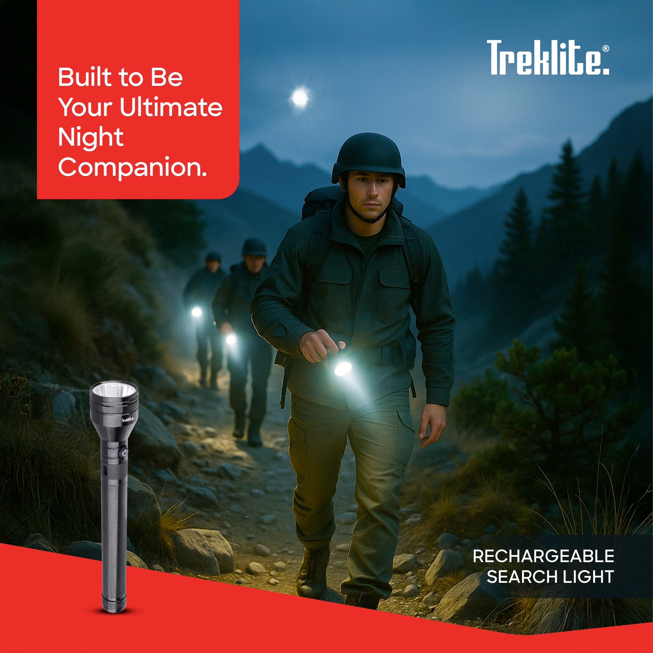 Treklite LED Flashlight Torch 10W Rechargeable USB-C 2500m Range 1000 Lumens High Power - TL200SL Sanford KSA