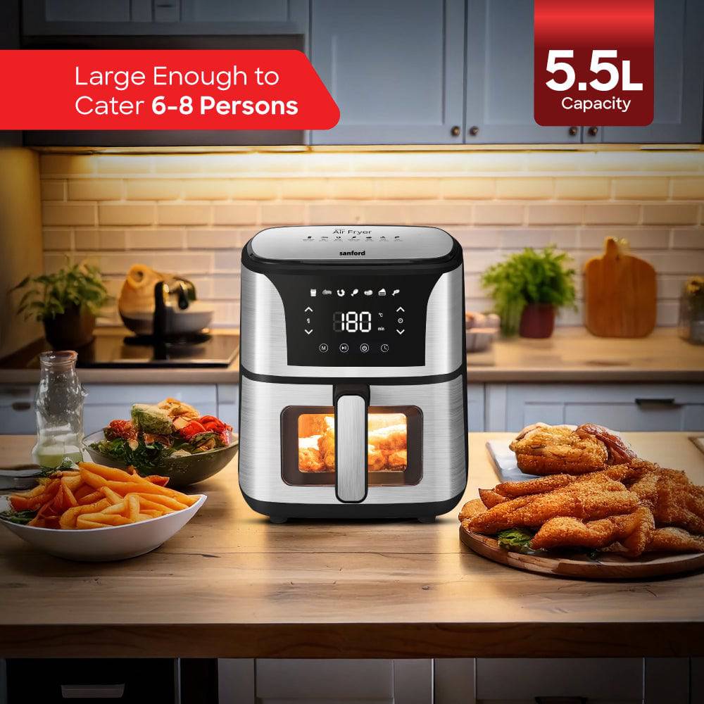Sanford SF2450AF air fryer basket handle detail