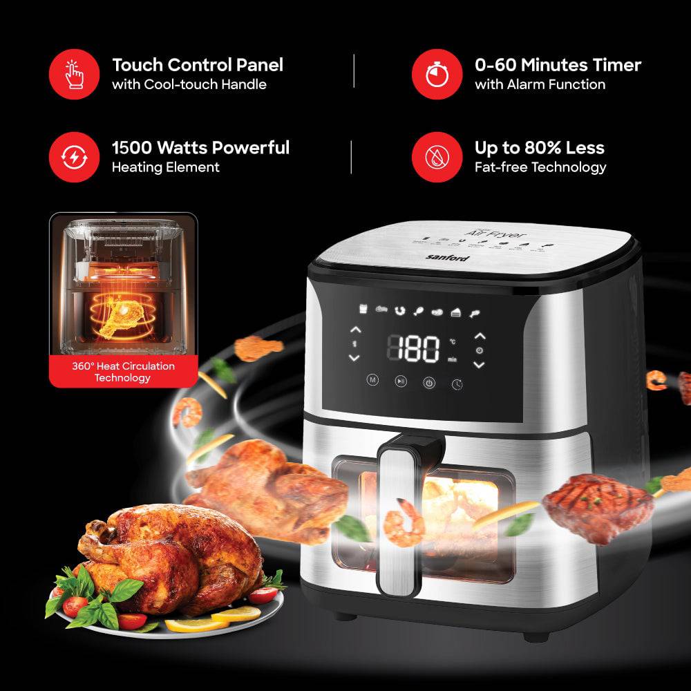 Sanford SF2450AF fryer LED touch display close-up