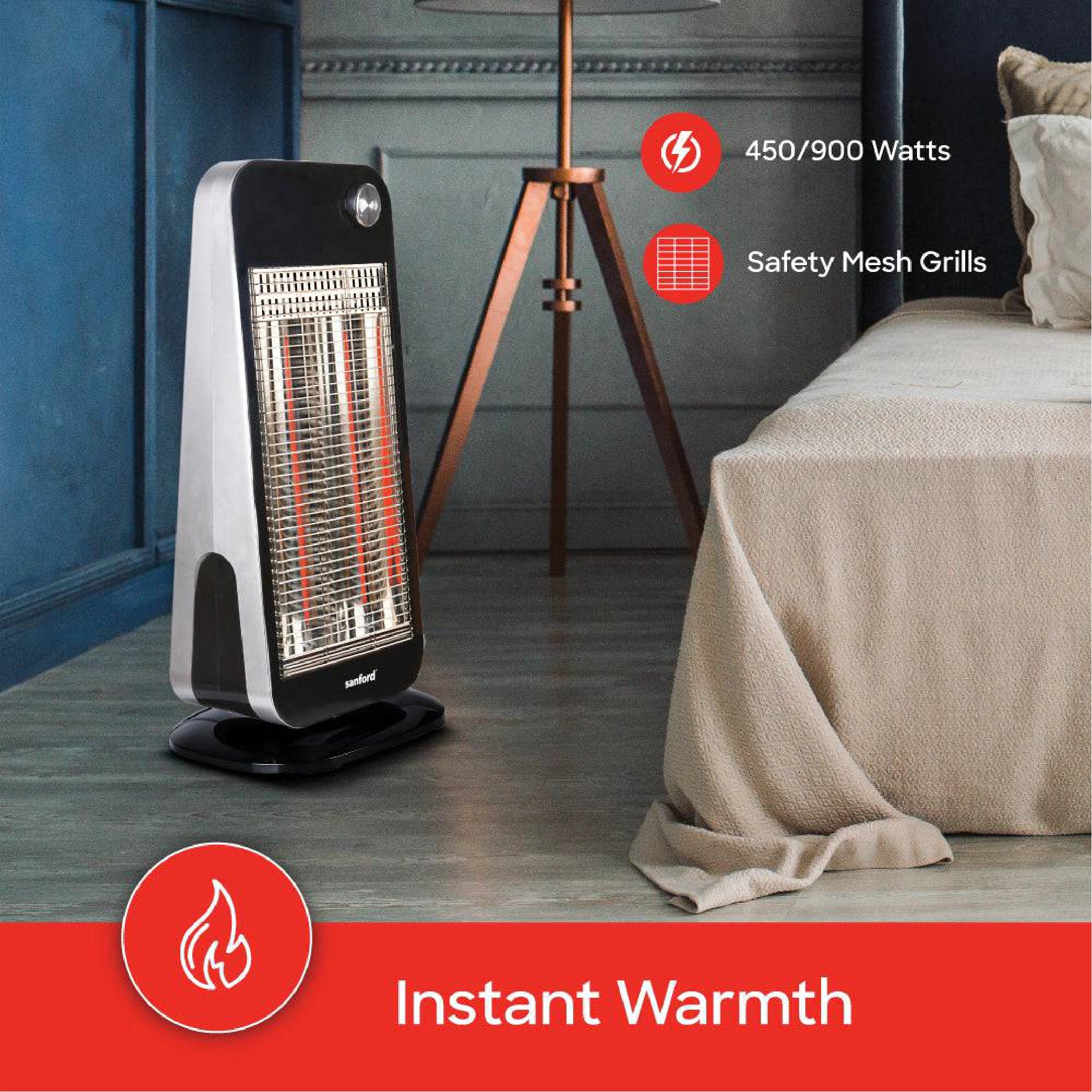 Sanford Carbon Room Heater with 2 Heat Settings (450W / 900W) and Safety Control and Remote Control - SF1287CRH Sanford KSA