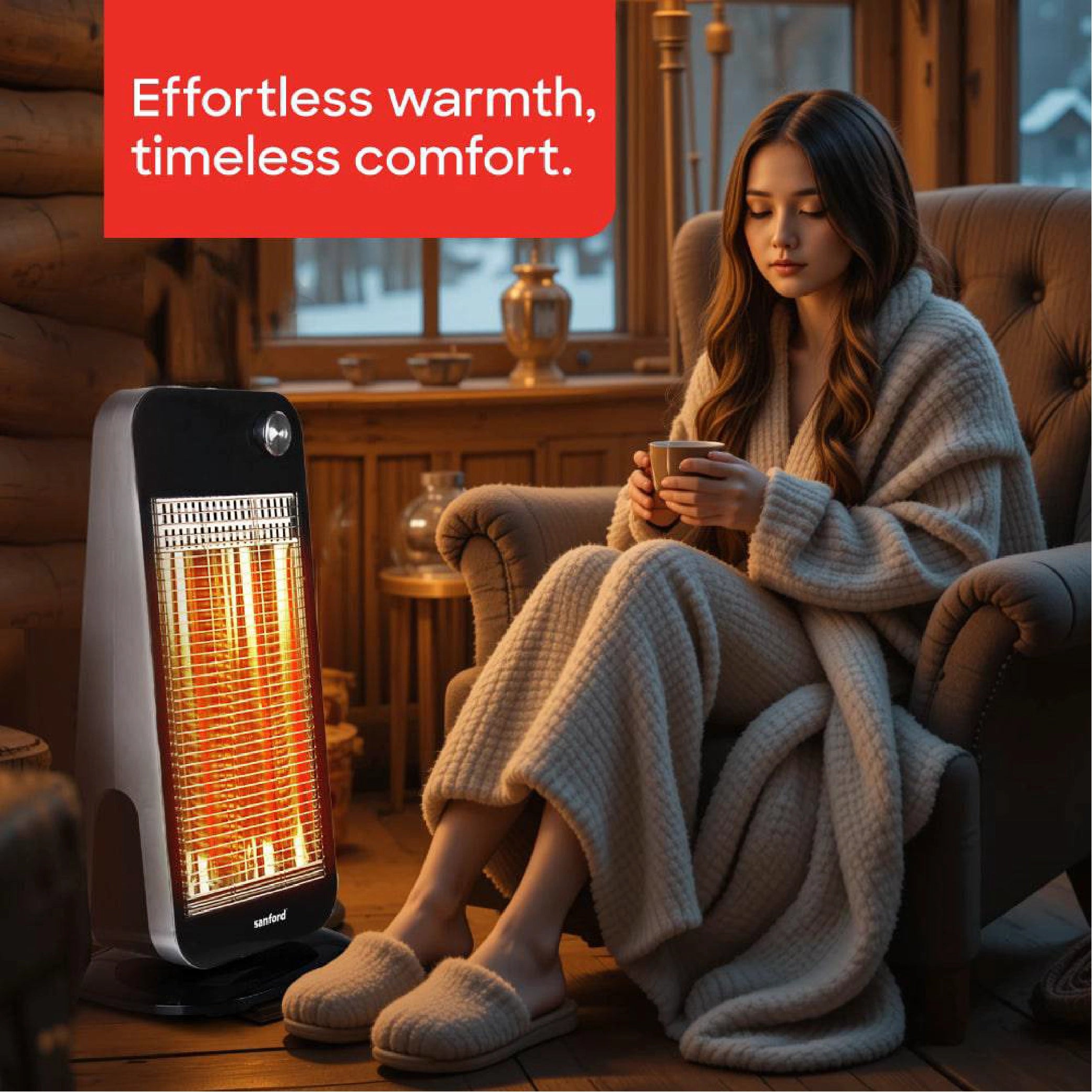 Sanford Carbon Room Heater with 2 Heat Settings (450W / 900W) and Safety Control and Remote Control - SF1287CRH